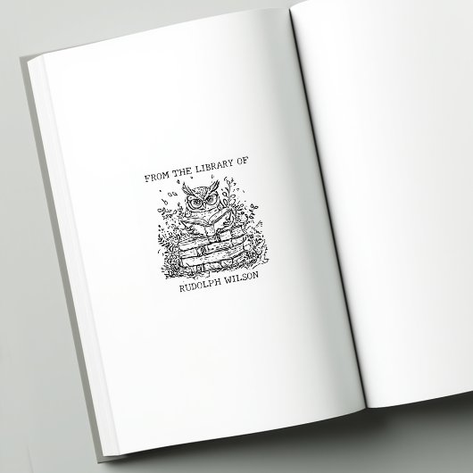Aangepaste bibliotheekuil Bookplate Rubberstempel