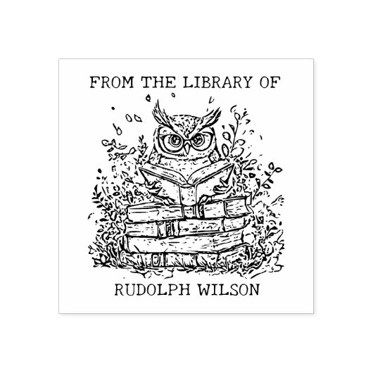 Aangepaste bibliotheekuil Bookplate Rubberstempel (Afrduk)