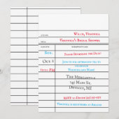 Aangepaste bibliotheekuitleenkaart bruidsdouche kaart (Voorkant / Achterkant)
