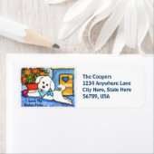 Aangepaste Bichon Frise hond retour adreslabels Etiket (Insitu)