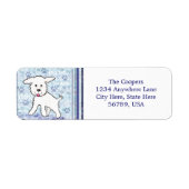 Aangepaste Bichon Frise hond retour adreslabels Etiket (Voorkant)