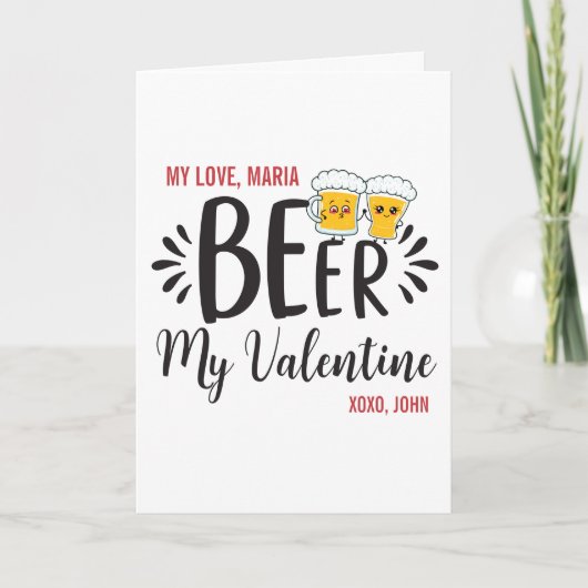 Aangepaste bier mijn Valentijn of een grappig voor Kaart (Voorkant)