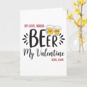 Aangepaste bier mijn Valentijn of een grappig voor Kaart (Gele Bloem)