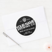 Aangepaste Bierflesetiketten - Verander woorden kl Ronde Sticker (Envelop)