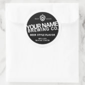 Aangepaste Bierflesetiketten - Verander woorden kl Ronde Sticker (Tas)