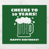 Aangepaste bierflesetiketten voor 50ste verjaardag bier etiket (Enkel label)