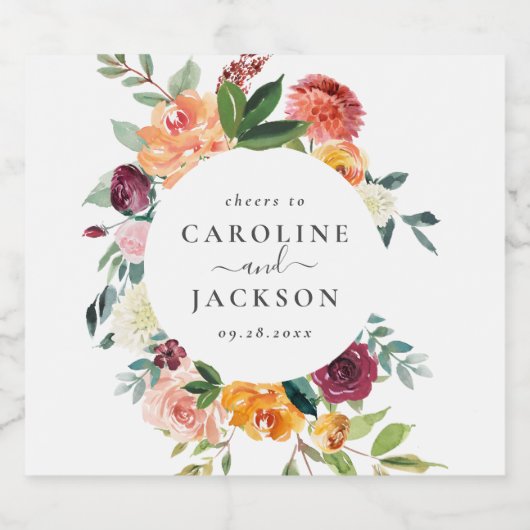 Aangepaste bierlabels voor herfstbruiloft bier etiket (Enkel label)