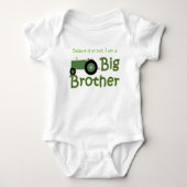 Aangepaste Big Brother Green Tractor Romper (Voorkant)