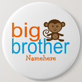 Aangepaste Big Brother Monkey-Buttonnen Ronde Button 6,0 Cm (Voorkant)