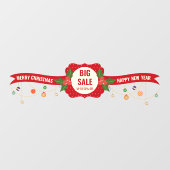 aangepaste BIG SALE Merry Christmas Holiday Store Raamsticker (Vel)