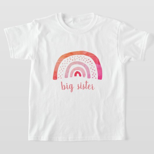 Aangepaste Big Sister Boho Rainbow T-shirt (Laagn)