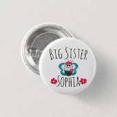 Aangepaste Big Sister Butterfly en bloem Ronde Button 3,2 Cm (Voorkant /achterkant)