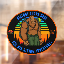 Aangepaste Bigfoot Wandel Sportartikelen Winkel   Raamsticker