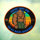 Aangepaste Bigfoot Wandel Sportartikelen Winkel   Raamsticker (Vel 3)