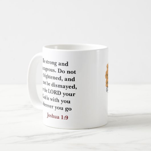 Aangepaste bijbel vers Christelijk Koffiemok (Voorkant links)