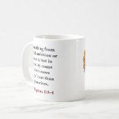 Aangepaste bijbel vers Christelijk Koffiemok (Voorkant links)
