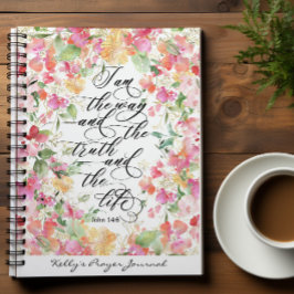 Aangepaste Bijbel Verse Floral Prayer Journal Notitieboek