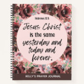 Aangepaste Bijbel Verse Floral Prayer Journal Notitieboek (Voorkant)