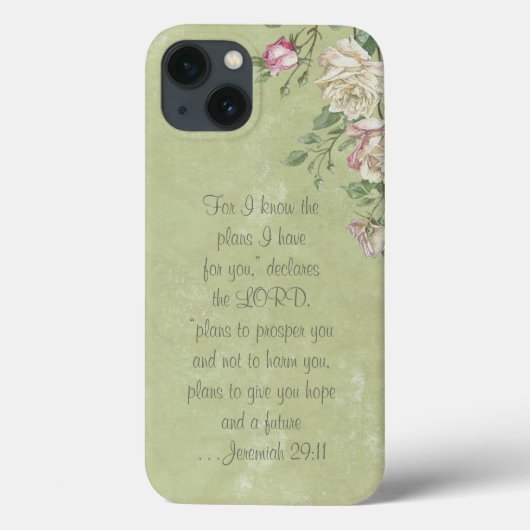 Aangepaste Bijbel Verse Floral Shabby Chic Phone C Case-Mate iPhone Case (Achterkant)