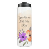 Aangepaste Bijbel Verse op Perzik Achtergrond en B Thermosbeker (Voorkant)