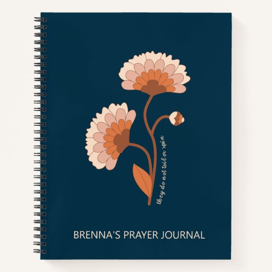 Aangepaste Bijbel Verse Retro Floral Christelijk Notitieboek (Voorkant)