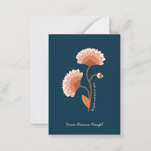 Aangepaste Bijbel Verse Retro Floral Christelijk Notitiekaartje (Voorkant)