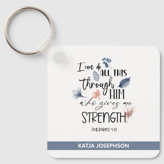 Aangepaste bijbel Verse Ronde Sleutelhanger (Voorkant)