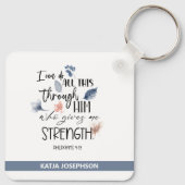 Aangepaste bijbel Verse Ronde Sleutelhanger (Achterkant)