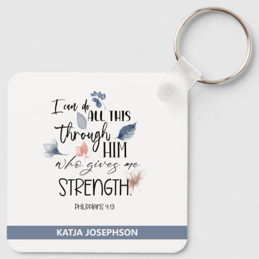 Aangepaste bijbel Verse Ronde Sleutelhanger (Achterkant)