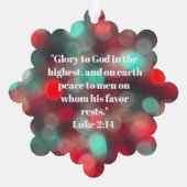 Aangepaste Bijbel Verse Rood en Groen Sparkle Kers Ornament Kaart (Achterkant)