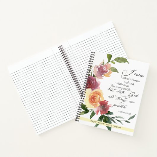 Aangepaste Bijbel Verse Spiral Prayer Journal Notitieboek (Binnen)