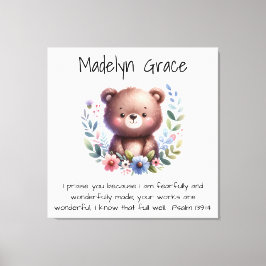 Aangepaste Bijbeltekst Baby-kinderkamer Muur Canvas Afdruk