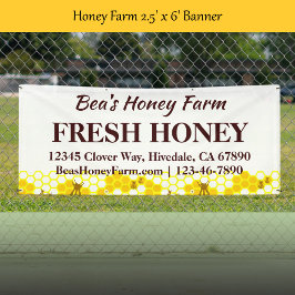 Aangepaste Bijen Honingboerderij 6' Display Banner