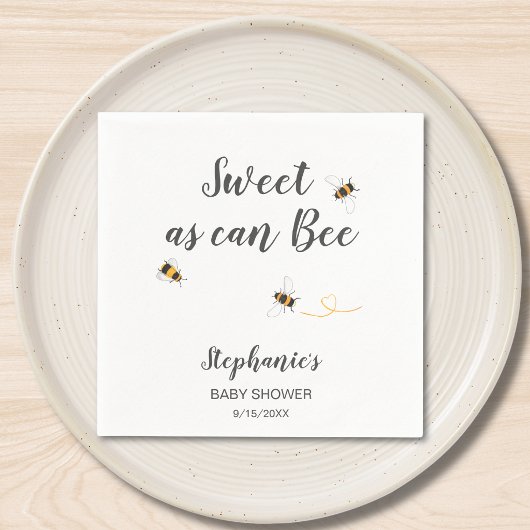 Aangepaste bijenbaby shower servet