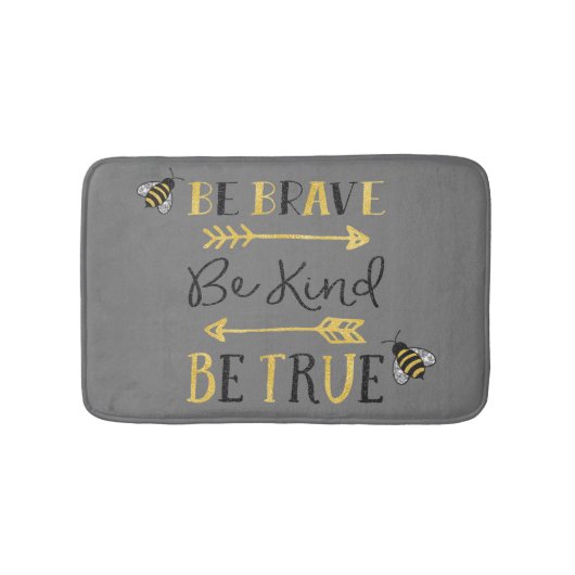 Aangepaste bijenbrave Glitter Inspirerend Bath Mat (Voorkant)