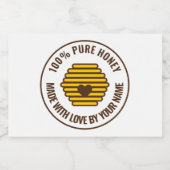 Aangepaste bijenkorf bedrijf logo honing jar label voedselcontainer etiket (Enkel label)