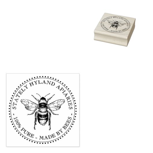 Aangepaste bijenstang voor honingbijen rubberstempel (Gestempeld)