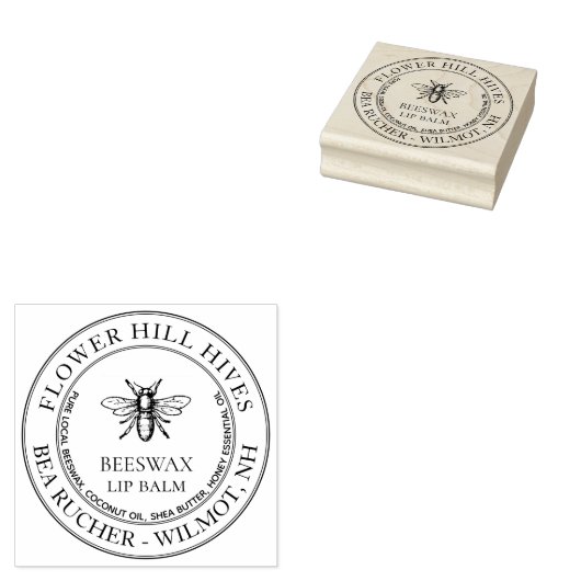 Aangepaste bijenwas lippenbalsem met heraldische h rubberstempel (Gestempeld)