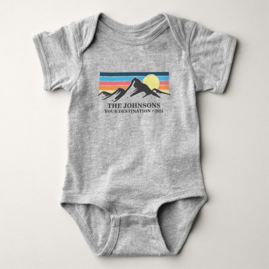Aangepaste bijpassende familie vakantie camping gr romper (Voorkant)