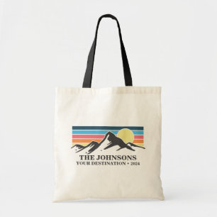 Aangepaste bijpassende familie vakantie camping gr tote bag