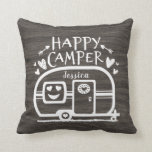 Aangepaste, bijtende campagne Happy Camper Dark Rv Kussen<br><div class="desc">Aangepast, bijtend Camping Happy Camper Dark Rv-Sierkussen</div>