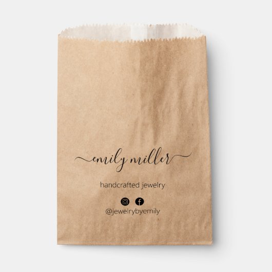 Aangepaste bijtende Elegant Calligraphy Script Bag Bedankzakje (Voorkant)