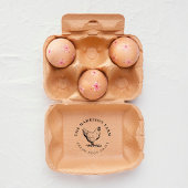 Aangepaste bijtende kippentekening |  eierstempel rubberstempel