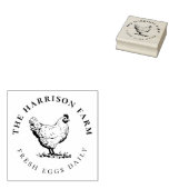 Aangepaste bijtende kippentekening | eierstempel rubberstempel (Gestempeld)