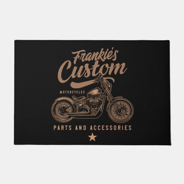 Aangepaste biker-motorfiets deurmat (Voorkant)