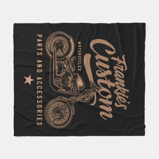 Aangepaste biker-motorfiets fleece deken (Voorkant (Horizontaal))