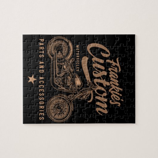 Aangepaste biker-motorfiets legpuzzel (Horizontaal)