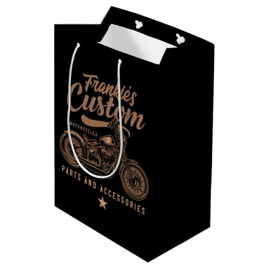 Aangepaste biker-motorfiets medium cadeauzakje (Achterkant Gekanteld)