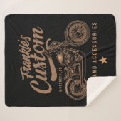 Aangepaste biker-motorfiets sherpa deken (Voorkant (horizontaal))