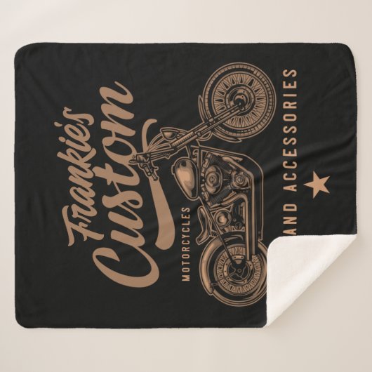 Aangepaste biker-motorfiets sherpa deken (Voorkant (horizontaal))